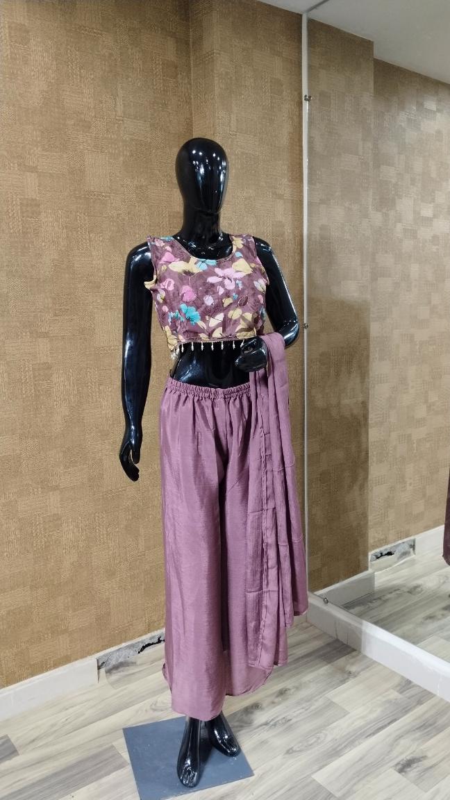 Mauve Floral TwoPiece Set