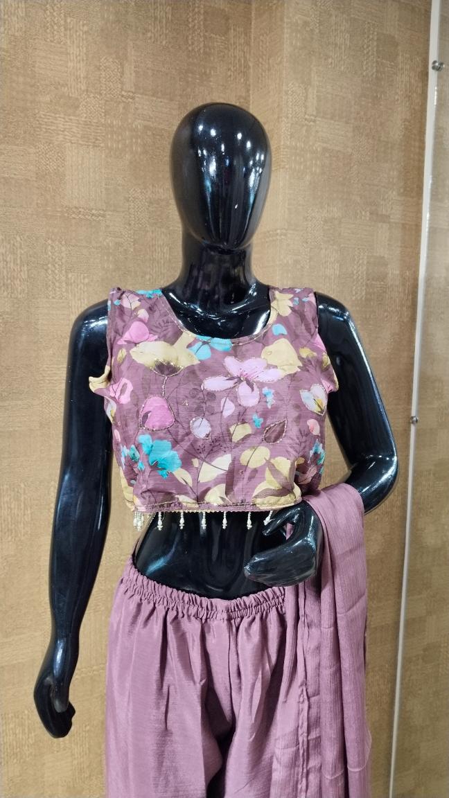 Mauve Floral TwoPiece Set