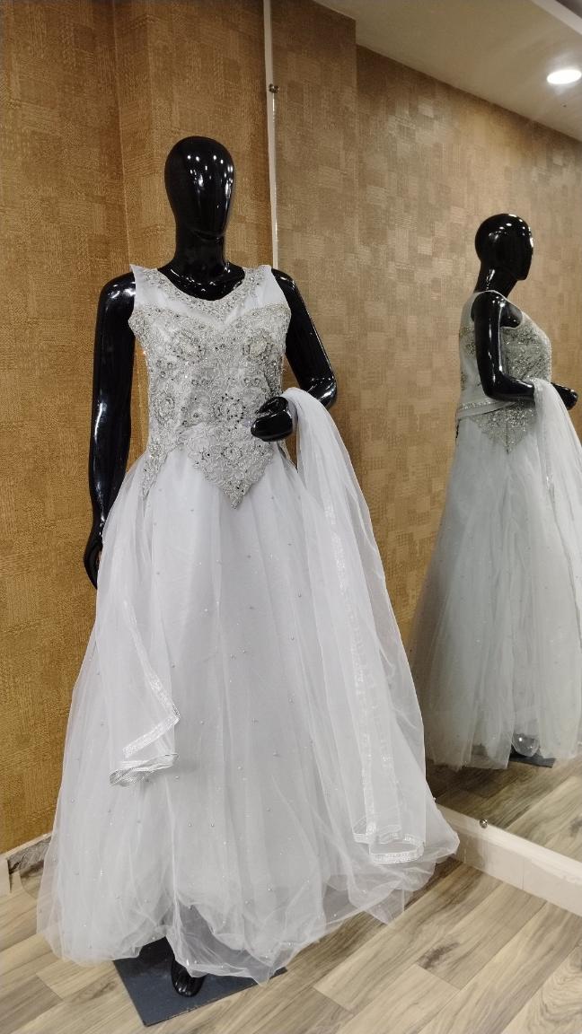 White Gown with Embroidery