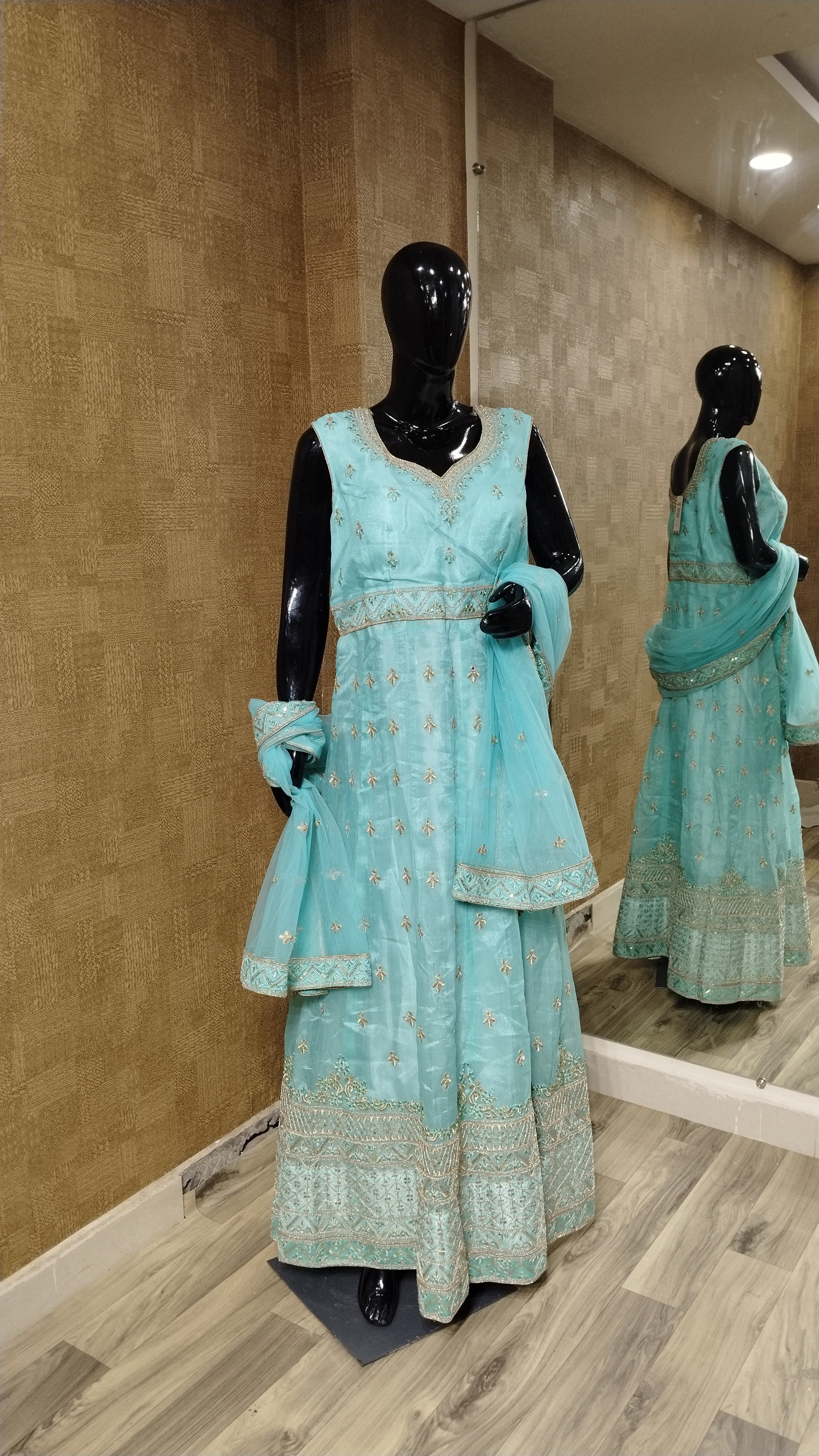 Aqua Blue Anarkali Suit