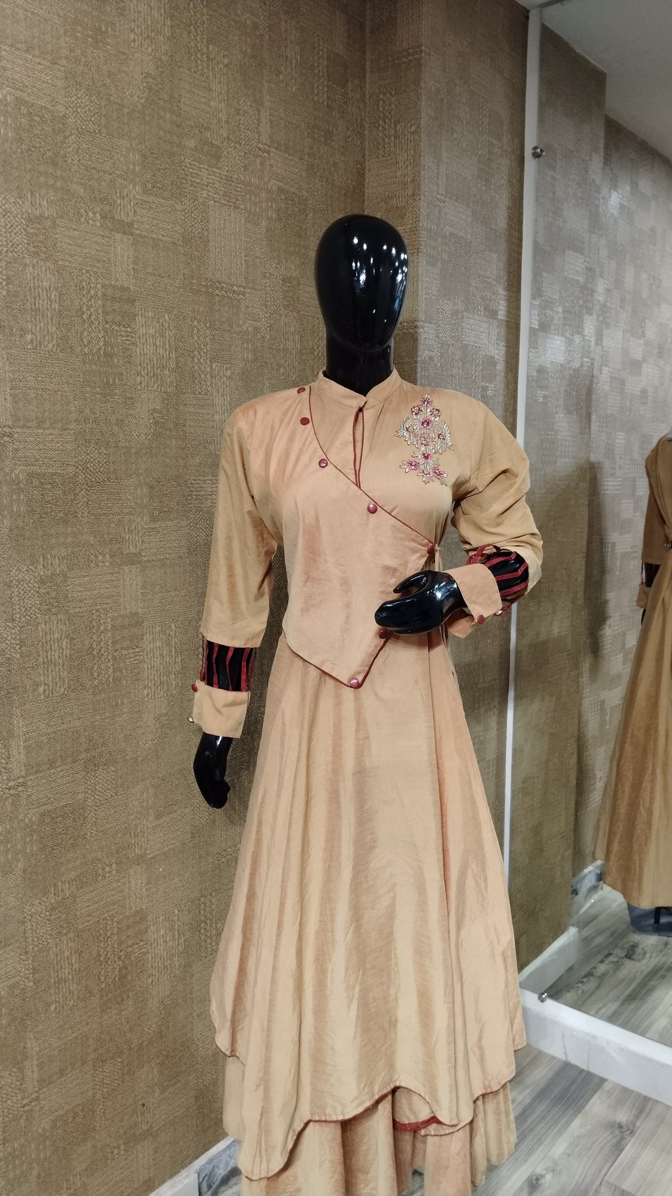 Beige Long-Sleeved Top