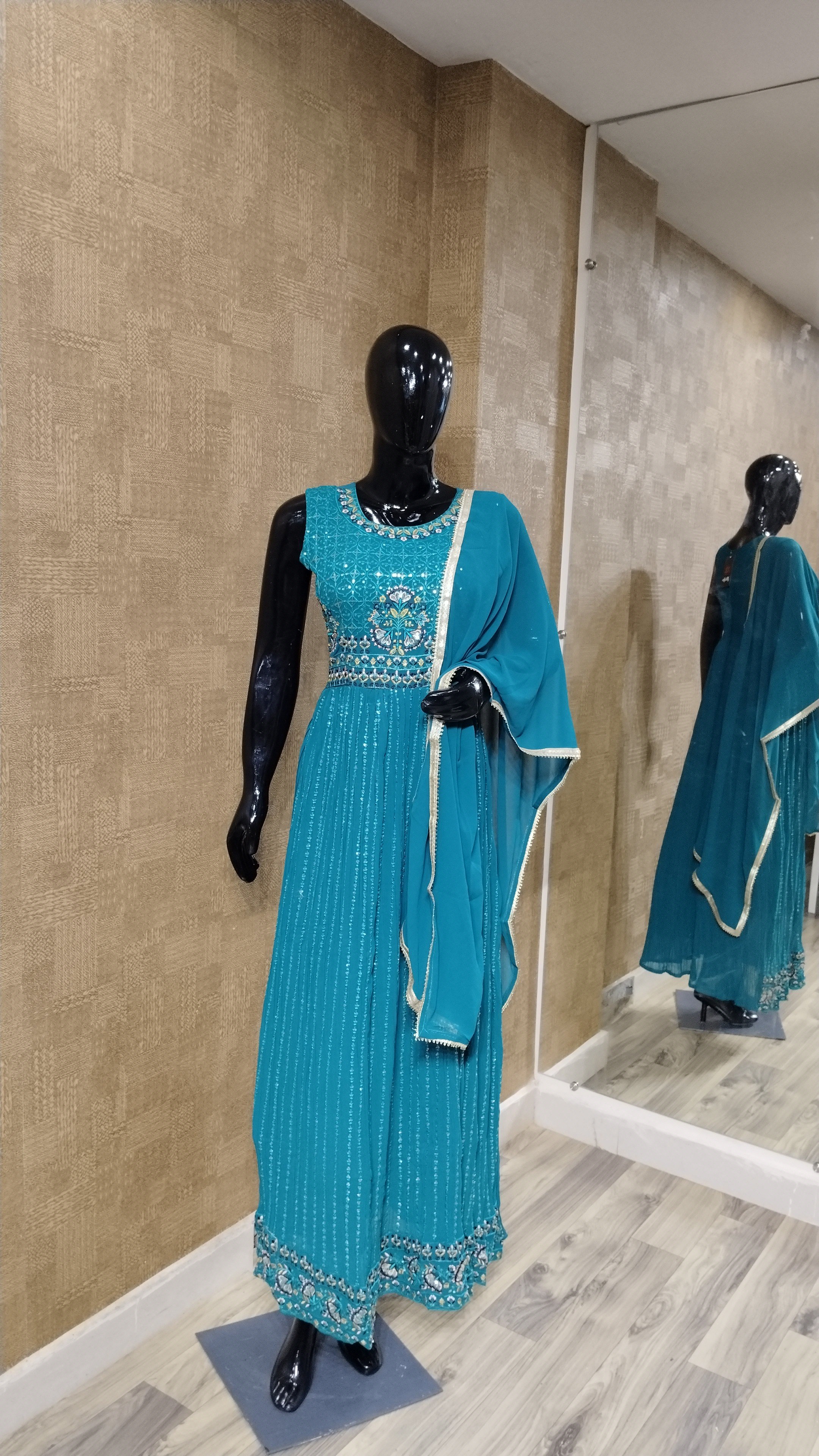 Teal Anarkali Suit