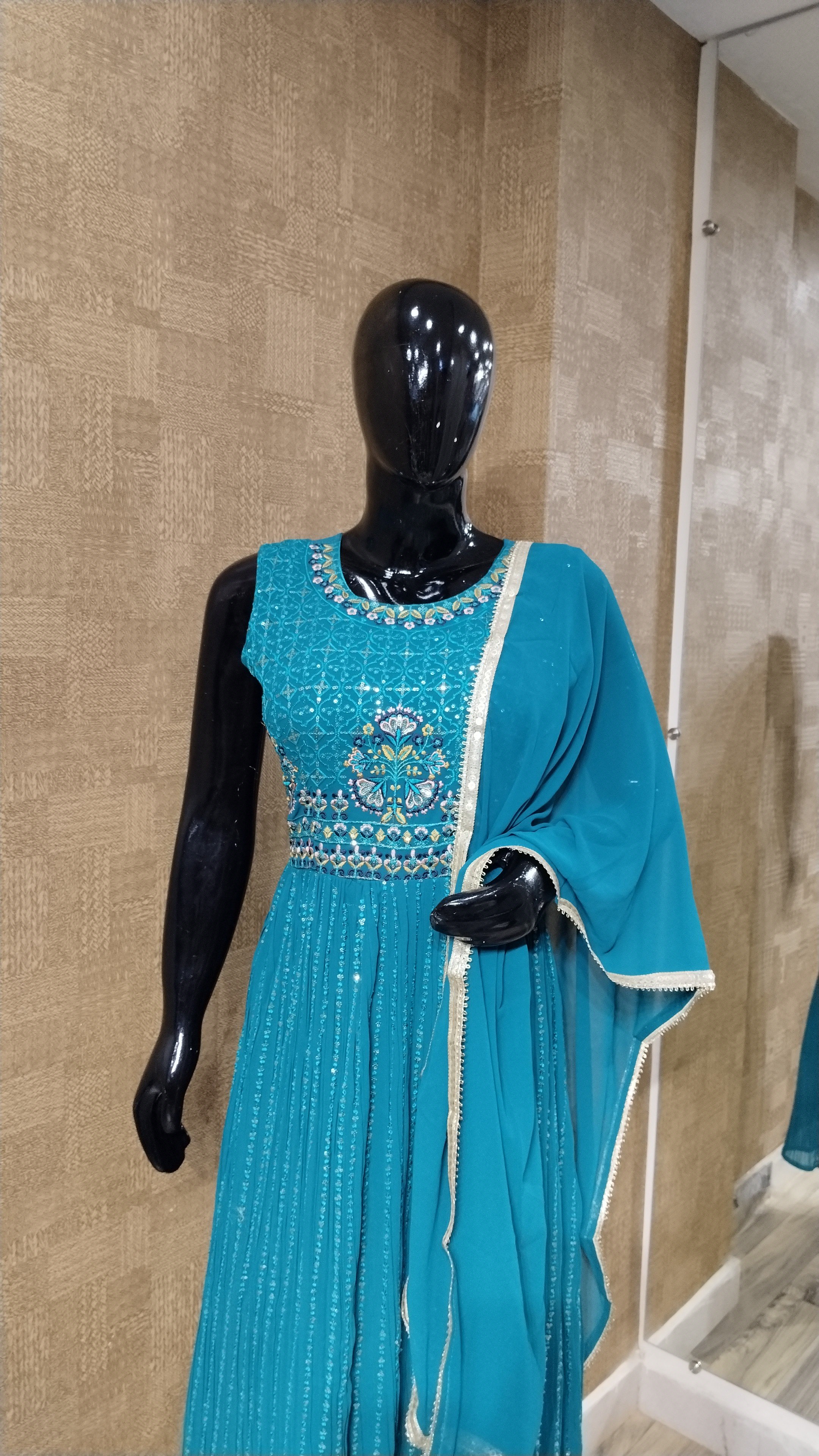 Teal Anarkali Suit