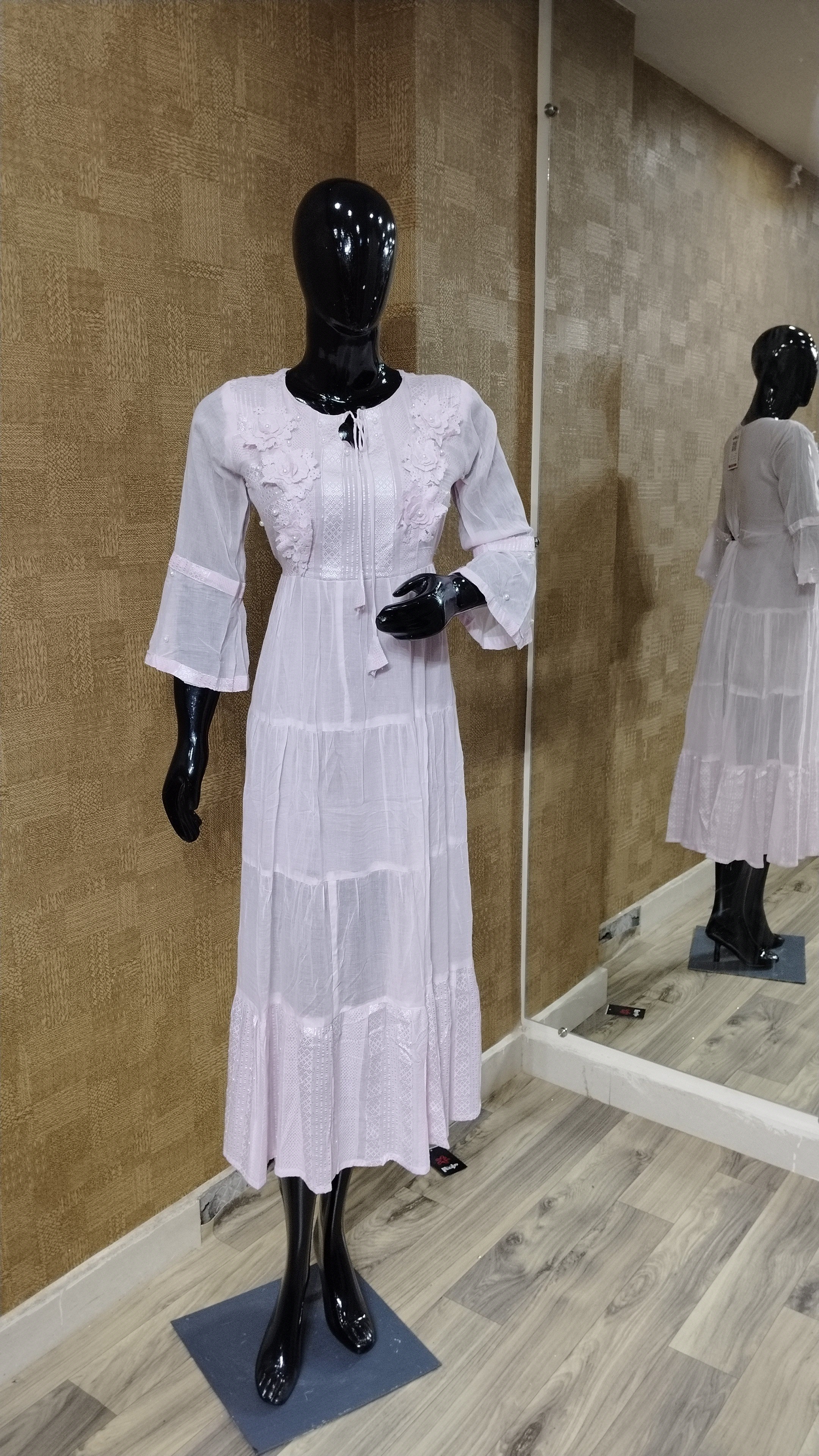 White Midi-Length Dress