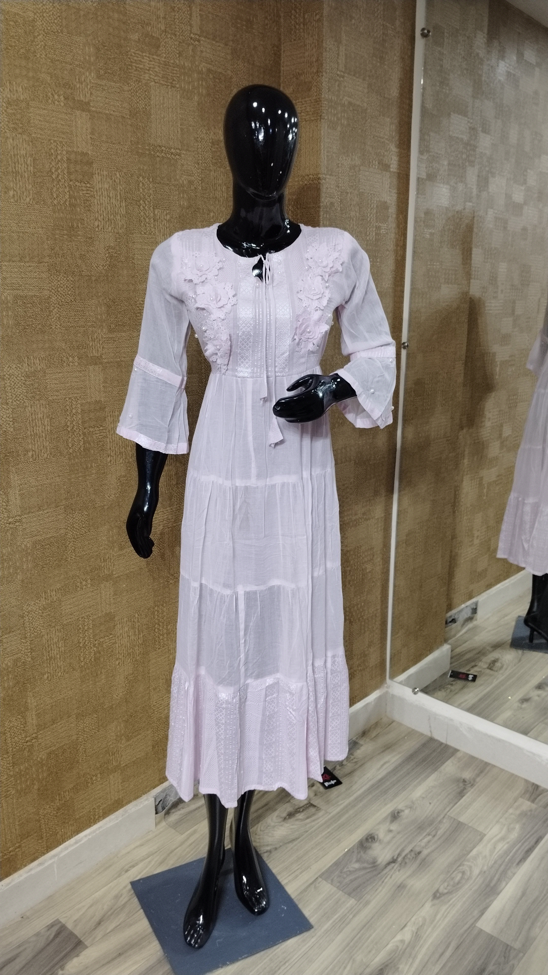 White Midi-Length Dress