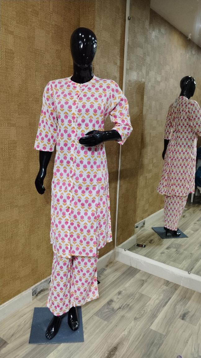 White-Pink-Yellow Suit Set