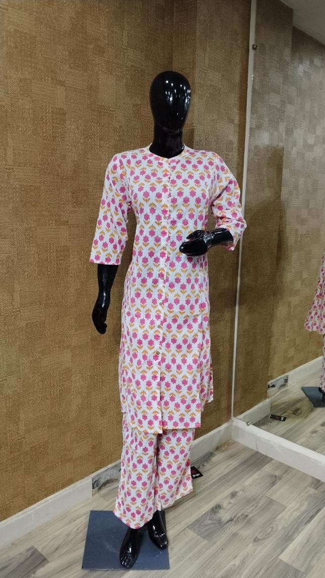 White-Pink-Yellow Suit Set