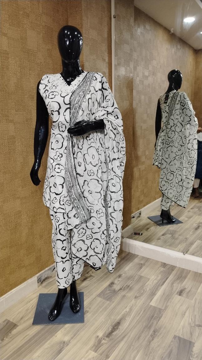 White with Black Floral