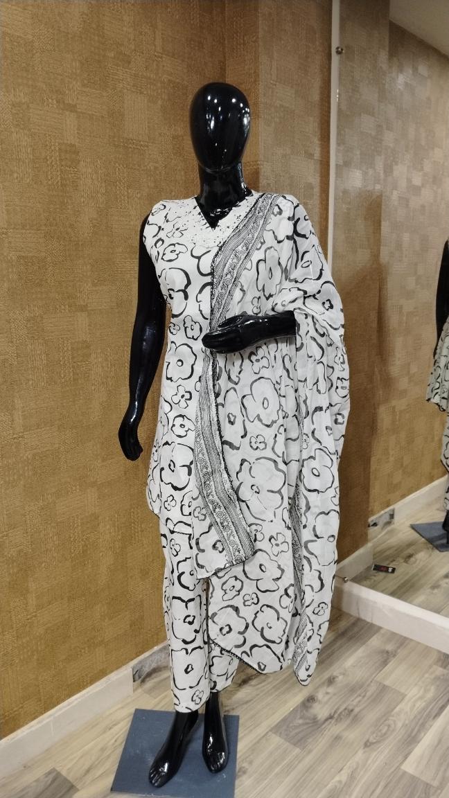 White with Black Floral