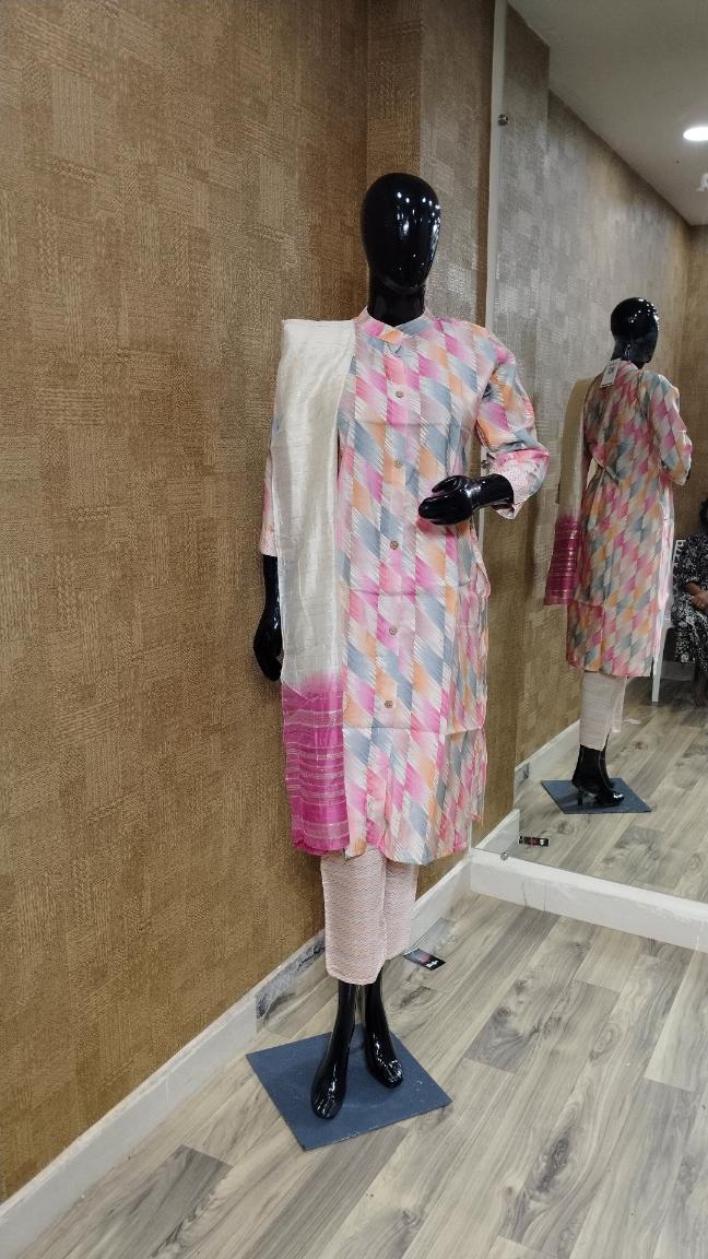 Pink, Blue, Grey Suit Set