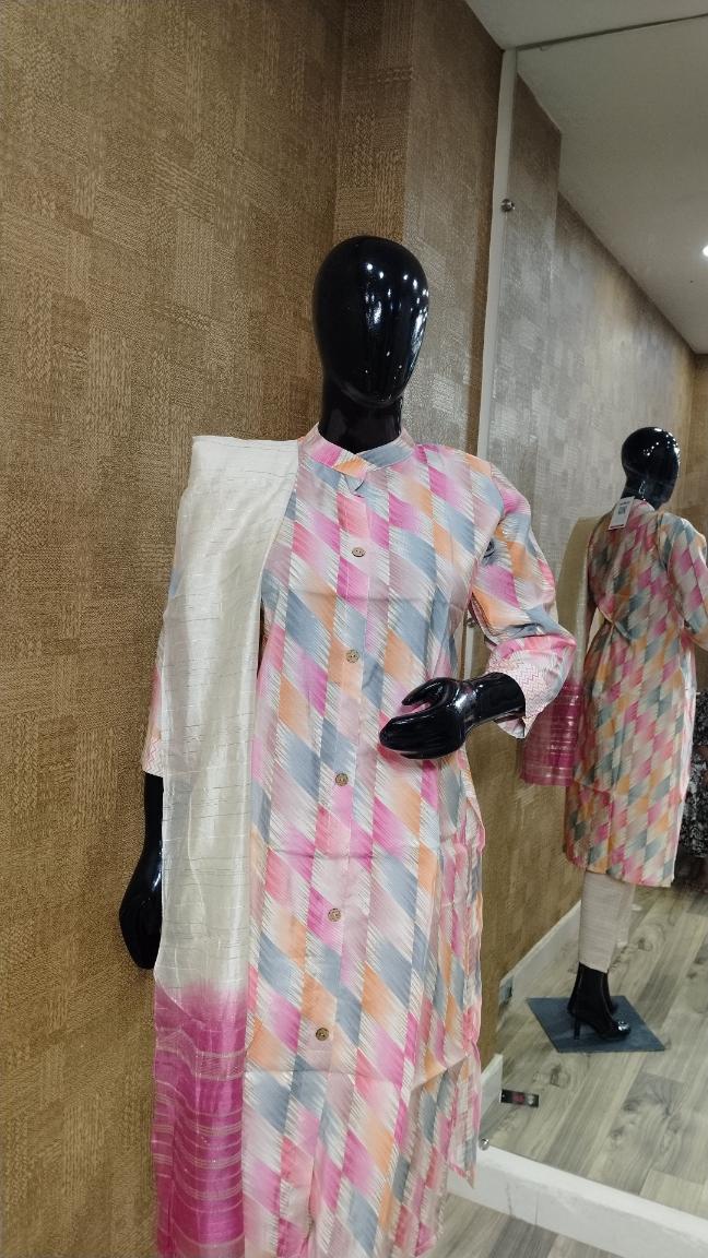 Pink, Blue, Grey Suit Set