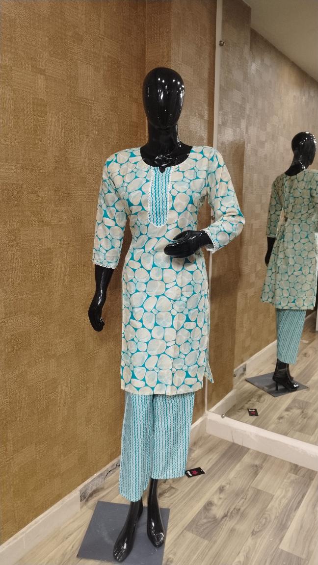 White-Blue Suit Set
